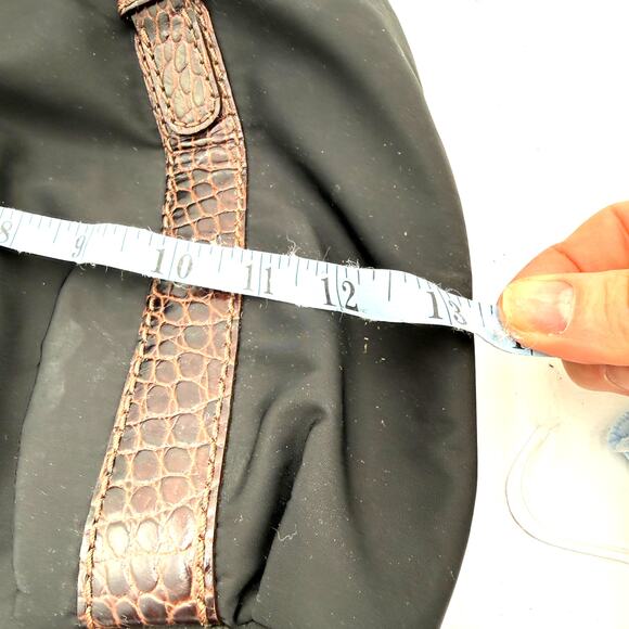 Brighton Black & Brown Leather Rhianna Nylon Shoulder Bag Handbag - Picture 5 of 9